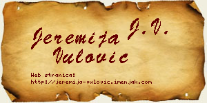 Jeremija Vulović vizit kartica